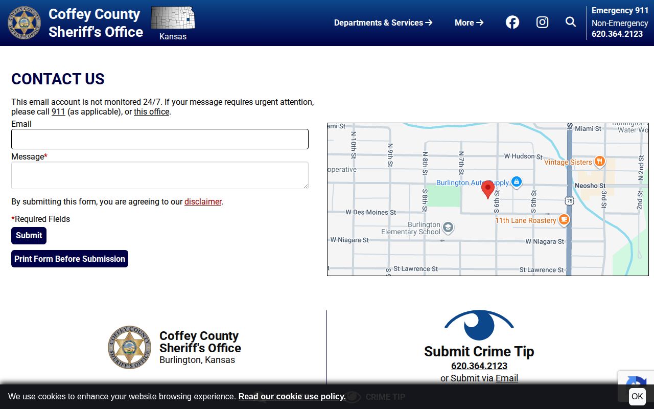 Coffey County release-record and jail contact information