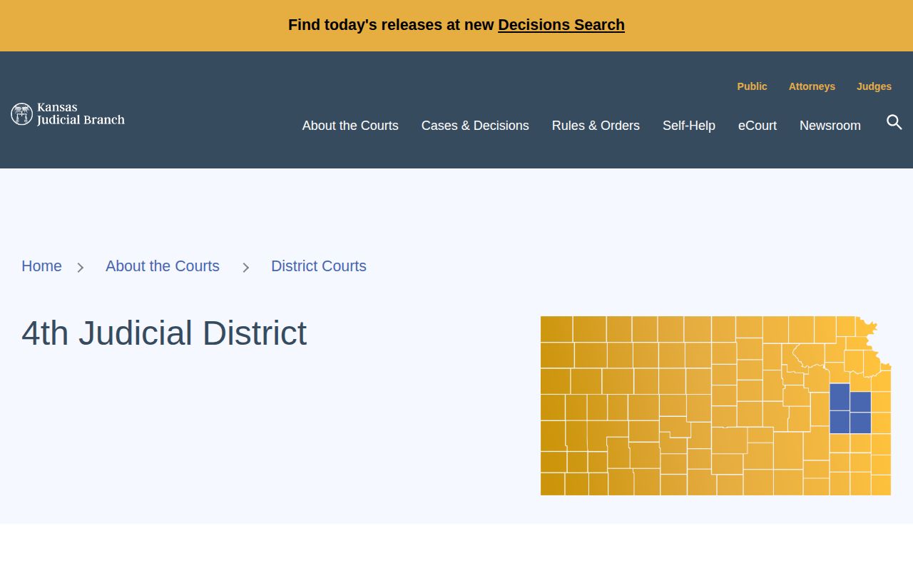Fourth Judicial District Coffey County release court records